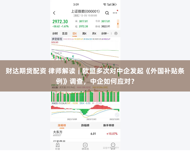 财达期货配资 律师解读｜欧盟多次对中企发起《外国补贴条例》调查，中企如何应对？